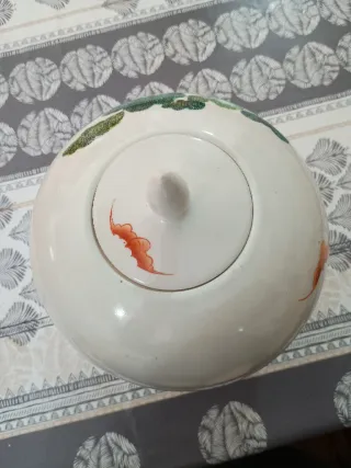 Jarrón chino porcelana multicolor