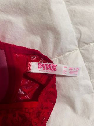 Pink Victoria's Secret Bralette Rosso Pizzo