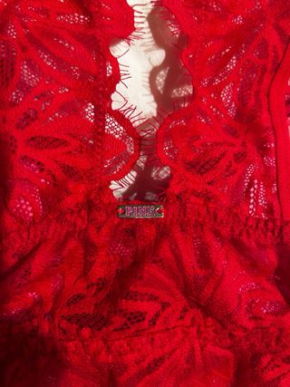 Pink Victoria's Secret Bralette Rosso Pizzo