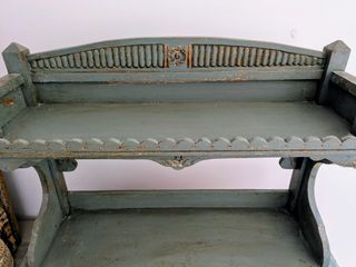 Aparador madera artesanal azul 75x35x150