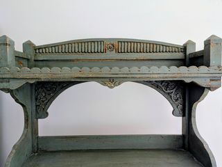 Aparador madera artesanal azul 75x35x150