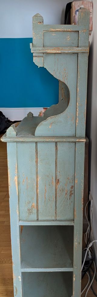 Aparador madera artesanal azul 75x35x150