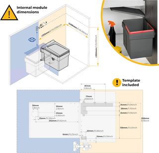 Emuca contenitore per rifiuti automatico per porta mobile