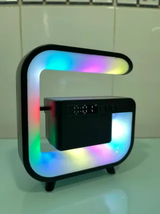 Cargador Inalámbrico Negro con Altavoz Bluetooth