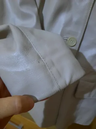 Giacca beige in pelle