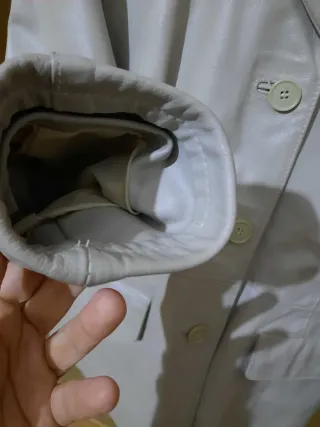 Giacca beige in pelle