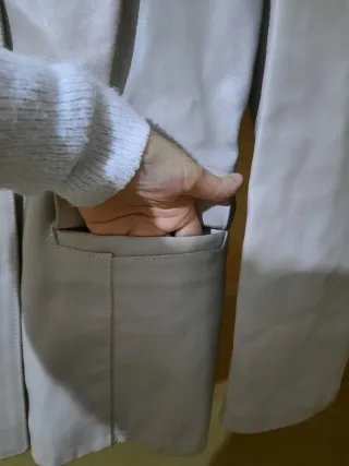 Giacca beige in pelle