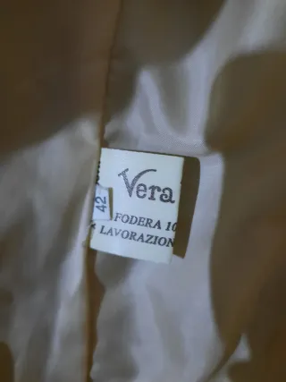 Giacca beige in pelle