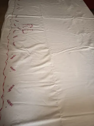 Lenzuola antiche in cotone ricamate RL