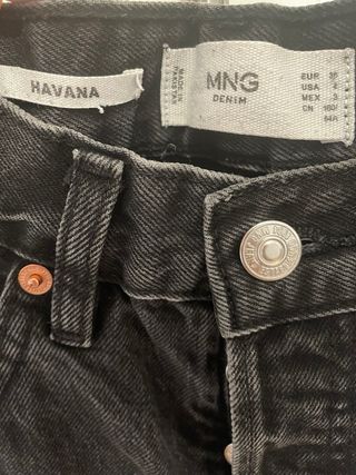 Pantalón Mango Talla 36 Negro