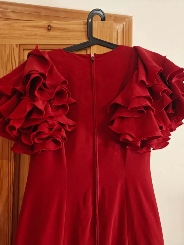 Traje de flamenca Manuela Macías rojo