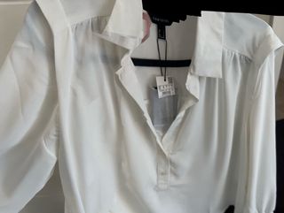 Blusa blanca Cortefiel manga larga