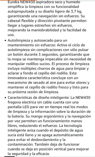 Aspiradora y fregona Eureka new430 bl