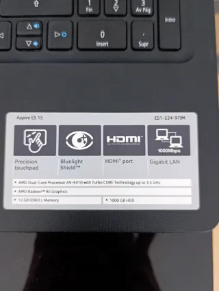 Portátil Acer Aspire E15 Negro