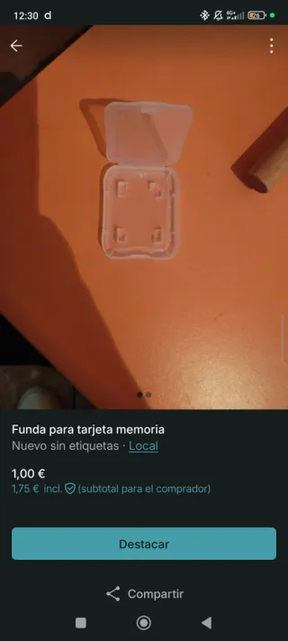 Funda para tarjeta memoria