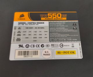 Fuente Alimentación Corsair VX550W