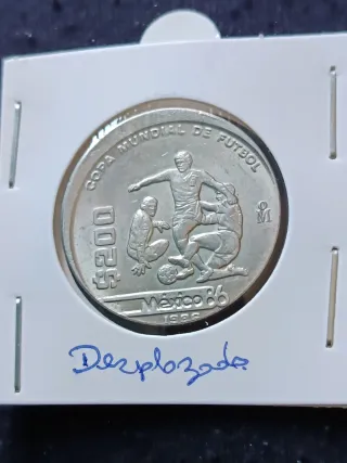Moneda error desplazada sin circular México 86