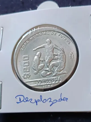 Moneda error desplazada sin circular México 86