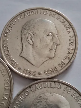 5 Monedas de 100 Pesetas Plata Franco 1966