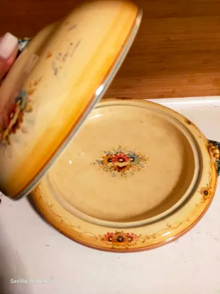 Sopera cerámica esmaltada Peyro floral