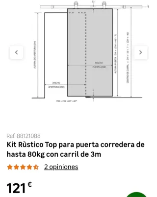 Puerta corredera cristal negra con carril