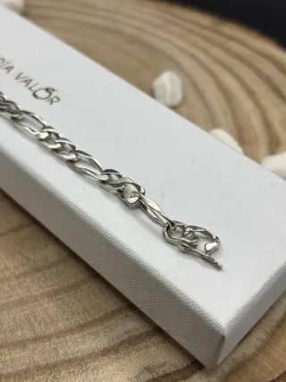 Pulsera Cadena Barbada 2x1 Plata