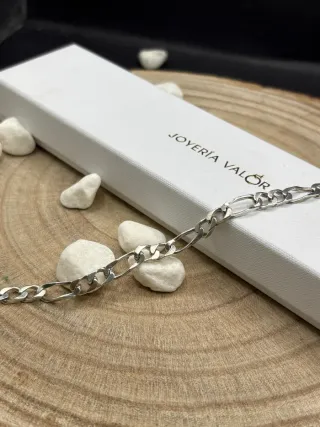 Pulsera Cadena Barbada 2x1 Plata