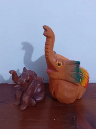 Statuette Elefante Decorativo Legno
