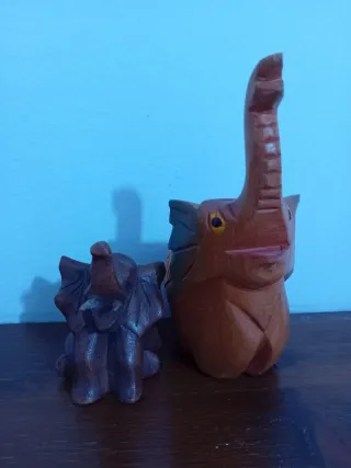 Statuette Elefante Decorativo Legno