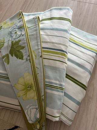 Cortinas Decorativas Azul y Verde