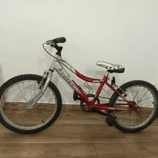 Bicicleta Infantil Roja y Plateada