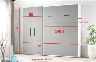 CAMA ABATIBLE CON ARMARIO NOVA.
