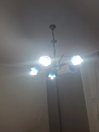 Lámpara de techo cristal y metal