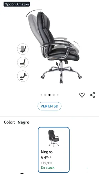 SONGMICS Silla de Oficina o Escritorio Negra