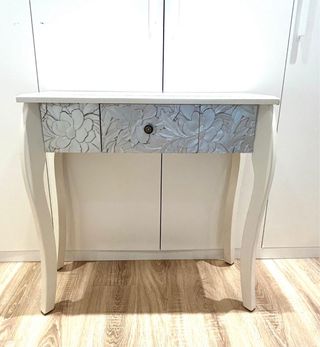 Consola recibidor madera tallada floral