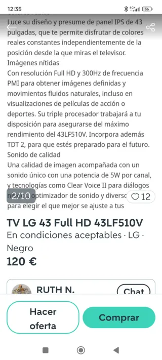 Televisor LG Negro 43