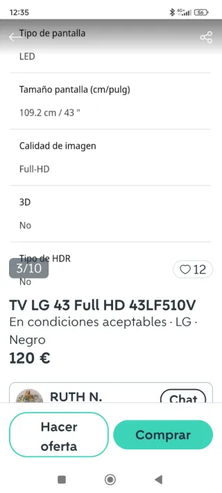 Televisor LG Negro 43