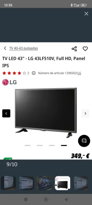 Televisor LG Negro 43