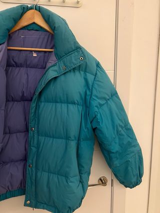 Chaqueta plumífero vintage azul verdoso