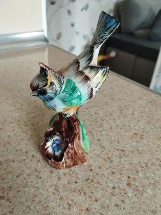 Figura pájaro porcelana decorativa Alto 12cm