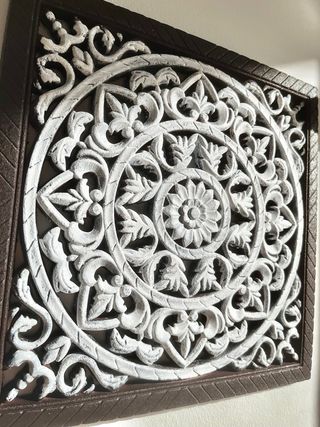 Cuadro Mandala Madera Tallada