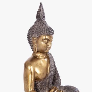 Figura Buda 33cm Meditando Budismo Estatua dorado