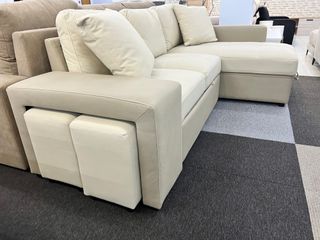 Sofá chaise longue beige y gris