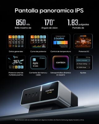 Estación Carga CUKTECH 300W GaN 5 Puertos