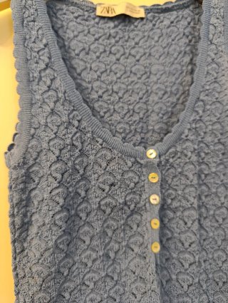 Zara Smanicato Blu Polvere Tg XS