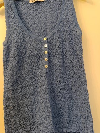 Zara Smanicato Blu Polvere Tg XS