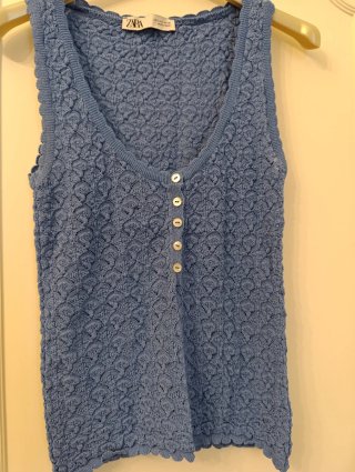 Zara Smanicato Blu Polvere Tg XS