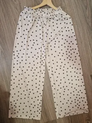 Pantalón ancho elástico lunares