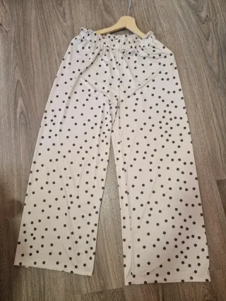 Pantalón ancho elástico lunares