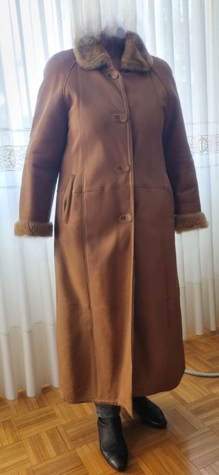 Abrigo Piel Señora Beige/Marrón